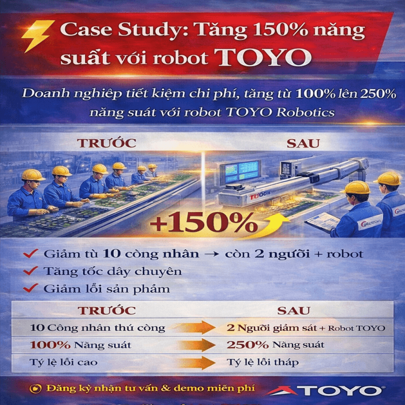Tự động hóa pick & place với robot TOYO